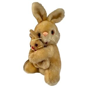 Vintage Atlanta Gerber Mama & Baby Bunny Rabbit Plush Stuffed Animal 12” Korea